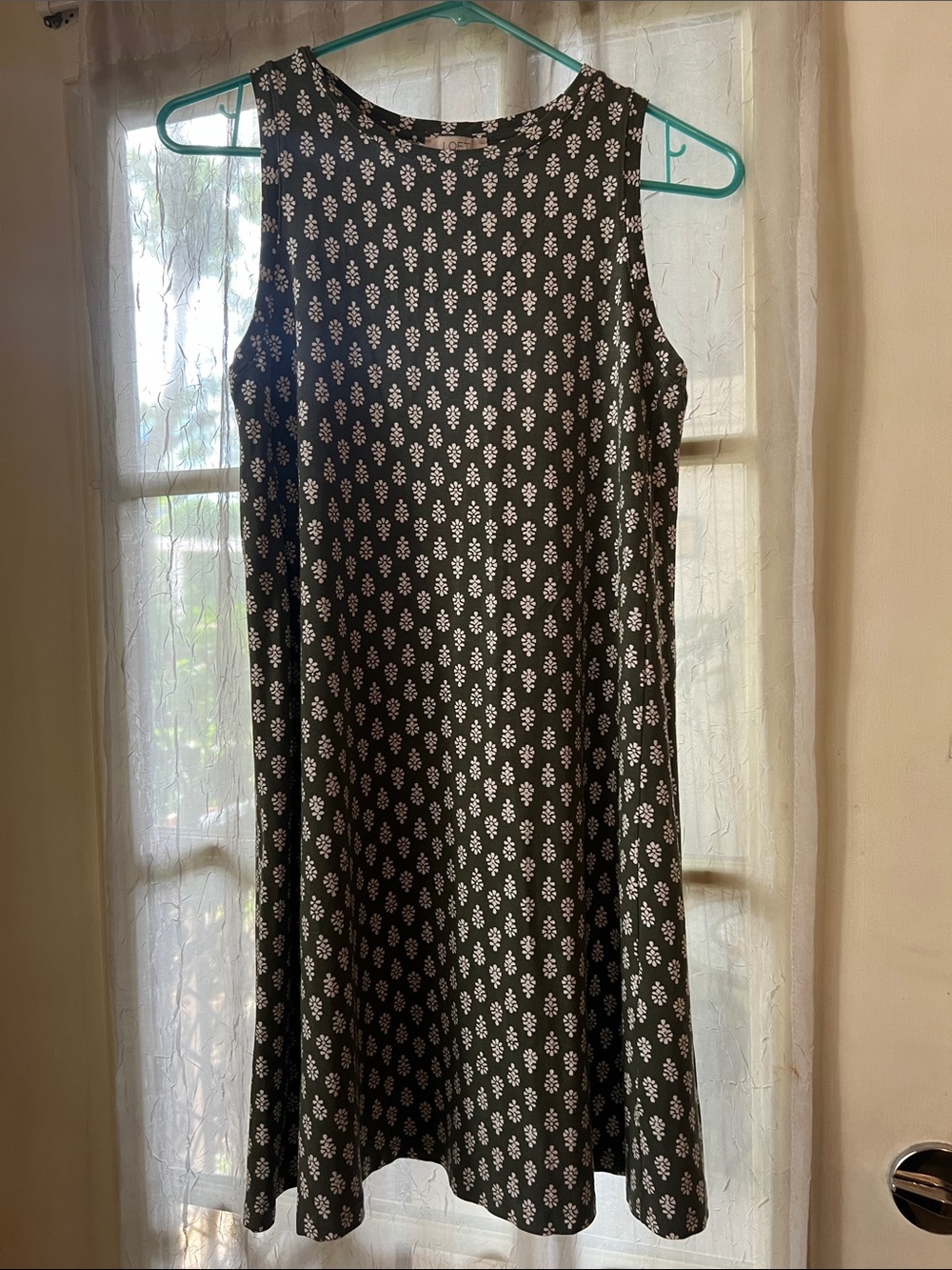 Sleeveless Black Floral A-Line Dress